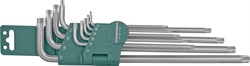 Комплект угловых ключей Torx Extra Long Т9-Т50, 1 S2 материал, 10 предметов - фото 44350