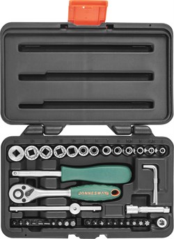 Набор головок торцевых Super Tech 1/4"DR с аксессуарами, 41 предмет - фото 44953