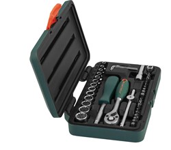 Набор головок торцевых Super Tech 1/4"DR с аксессуарами, 41 предмет - фото 44956
