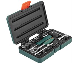 Набор головок торцевых Super Tech 1/4"DR с аксессуарами, 41 предмет - фото 44959