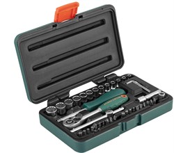 Набор головок торцевых Super Tech 1/4"DR с аксессуарами, 41 предмет - фото 44960
