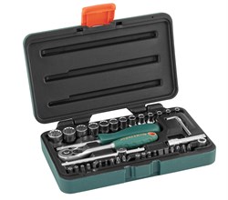 Набор головок торцевых Super Tech 1/4"DR с аксессуарами, 41 предмет - фото 44962