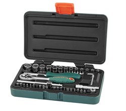 Набор головок торцевых Super Tech 1/4"DR с аксессуарами, 41 предмет - фото 44965