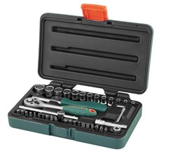 Набор головок торцевых Super Tech 1/4"DR с аксессуарами, 41 предмет - фото 44966
