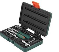 Набор головок торцевых Super Tech 1/4"DR с аксессуарами, 41 предмет - фото 44969