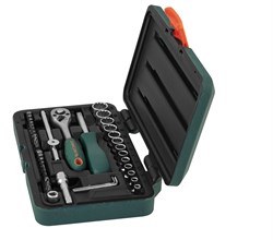 Набор головок торцевых Super Tech 1/4"DR с аксессуарами, 41 предмет - фото 44972