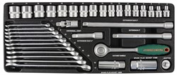 Набор торцевых головок 3/8"DR 6-22 мм и комбинированных ключей 7-17 мм, 36 предметов - фото 45021