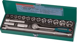 Набор головок торцевых 1/2"DR 11-32 мм., с аксессуарами, 18 предметов - фото 45049