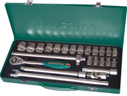 Набор головок торцевых 1/2"DR 10-32 мм., с аксессуарами, 24 предмета - фото 45050