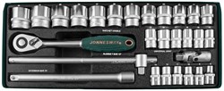 Набор головок торцевых 1/2"DR 8-34 мм., с аксессуарами, 28 предметов - фото 45055
