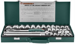 Набор головок торцевых 1/2"DR 8-34 мм., с аксессуарами, 28 предметов - фото 45056