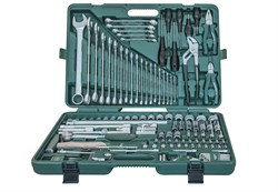 Универсальный набор торцевых головок 1/4"DR 4-13 мм и 1/2"DR 8-32 мм, комбинированных ключей 6-32 мм и отверток, 128 предметов - фото 45172