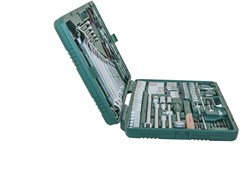 Универсальный набор торцевых головок 1/4"DR 4-13 мм и 1/2"DR 8-32 мм, комбинированных ключей 6-32 мм и отверток, 128 предметов - фото 45177