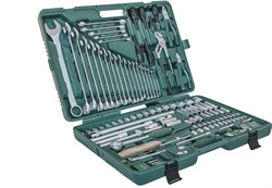 Универсальный набор торцевых головок 1/4"DR 4-13 мм и 1/2"DR 8-32 мм, комбинированных ключей 6-32 мм и отверток, 128 предметов - фото 45182