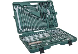 Универсальный набор торцевых головок 1/4"DR 4-13 мм и 1/2"DR 8-32 мм, комбинированных ключей 6-32 мм и отверток, 128 предметов - фото 45183