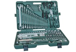 Универсальный набор торцевых головок 1/4"DR 4-13 мм и 1/2"DR 8-32 мм, комбинированных ключей 6-32 мм и отверток, 128 предметов - фото 45185