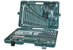 Универсальный набор торцевых головок 1/4"DR 4-13 мм и 1/2"DR 8-32 мм, комбинированных ключей 6-32 мм и отверток, 128 предметов - фото 45187