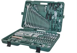 Универсальный набор торцевых головок 1/4"DR 4-13 мм и 1/2"DR 8-32 мм, комбинированных ключей 6-32 мм и отверток, 128 предметов - фото 45188