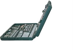 Универсальный набор торцевых головок 1/4"DR 4-13 мм и 1/2"DR 8-32 мм, комбинированных ключей 6-32 мм и отверток, 128 предметов - фото 45195