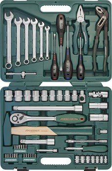 Универсальный набор торцевых головок 1/4"DR 6-13 мм и 1/2"DR 12-24 мм, комбинированных ключей 8-17 мм и отверток, 60 предметов - фото 45197