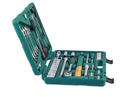 Универсальный набор торцевых головок 1/4"DR 6-13 мм и 1/2"DR 12-24 мм, комбинированных ключей 8-17 мм и отверток, 60 предметов - фото 45199
