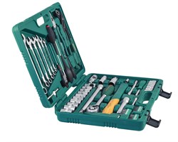 Универсальный набор торцевых головок 1/4"DR 6-13 мм и 1/2"DR 12-24 мм, комбинированных ключей 8-17 мм и отверток, 60 предметов - фото 45200