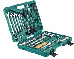Универсальный набор торцевых головок 1/4"DR 6-13 мм и 1/2"DR 12-24 мм, комбинированных ключей 8-17 мм и отверток, 60 предметов - фото 45202