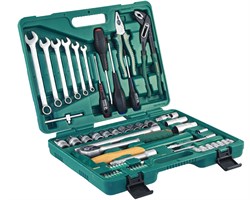 Универсальный набор торцевых головок 1/4"DR 6-13 мм и 1/2"DR 12-24 мм, комбинированных ключей 8-17 мм и отверток, 60 предметов - фото 45204