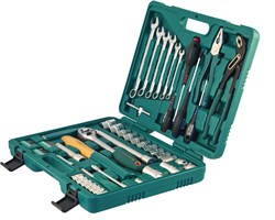 Универсальный набор торцевых головок 1/4"DR 6-13 мм и 1/2"DR 12-24 мм, комбинированных ключей 8-17 мм и отверток, 60 предметов - фото 45213