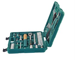 Универсальный набор торцевых головок 1/4"DR 6-13 мм и 1/2"DR 12-24 мм, комбинированных ключей 8-17 мм и отверток, 60 предметов - фото 45216