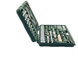 Универсальный набор торцевых головок 1/4"DR 4-13 мм и 1/2"DR 12-32 мм, комбинированных ключей 8-19 мм и отверток, 77 предметов - фото 45222