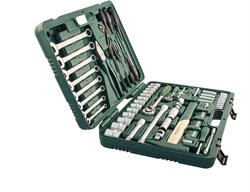Универсальный набор торцевых головок 1/4"DR 4-13 мм и 1/2"DR 12-32 мм, комбинированных ключей 8-19 мм и отверток, 77 предметов - фото 45224