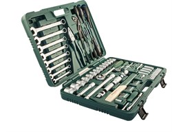 Универсальный набор торцевых головок 1/4"DR 4-13 мм и 1/2"DR 12-32 мм, комбинированных ключей 8-19 мм и отверток, 77 предметов - фото 45225