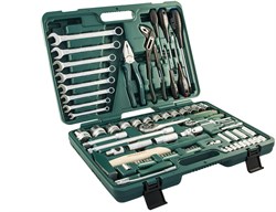 Универсальный набор торцевых головок 1/4"DR 4-13 мм и 1/2"DR 12-32 мм, комбинированных ключей 8-19 мм и отверток, 77 предметов - фото 45228