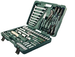 Универсальный набор торцевых головок 1/4"DR 4-13 мм и 1/2"DR 12-32 мм, комбинированных ключей 8-19 мм и отверток, 77 предметов - фото 45236
