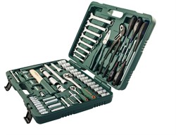 Универсальный набор торцевых головок 1/4"DR 4-13 мм и 1/2"DR 12-32 мм, комбинированных ключей 8-19 мм и отверток, 77 предметов - фото 45237