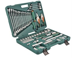 Универсальный набор торцевых головок 1/4"DR 5-12 мм и 1/2"DR 12-32 мм, отверток, комбинированных ключей 6-24 мм, разрезных ключей 8-19 мм и угловых ключей, 78 предметов - фото 45248