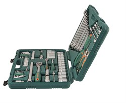 Универсальный набор торцевых головок 1/4"DR 5-12 мм и 1/2"DR 12-32 мм, отверток, комбинированных ключей 6-24 мм, разрезных ключей 8-19 мм и угловых ключей, 78 предметов - фото 45261
