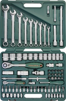 Универсальный набор торцевых головок 1/4"DR 4-14 мм и 1/2"DR 14-32 мм и комбинированных ключей 8-22 мм, 82 предмета - фото 45263