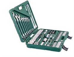 Универсальный набор торцевых головок 1/4"DR 4-14 мм и 1/2"DR 14-32 мм и комбинированных ключей 8-22 мм, 82 предмета - фото 45266