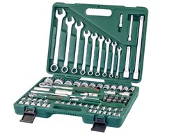 Универсальный набор торцевых головок 1/4"DR 4-14 мм и 1/2"DR 14-32 мм и комбинированных ключей 8-22 мм, 82 предмета - фото 45275