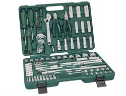 Универсальный набор торцевых головок 1/4"DR 4-13 мм и 1/2"DR 8-32 мм, отверток и угловых ключей 1,5-10 мм, 83 предмета - фото 45293