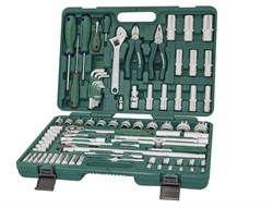 Универсальный набор торцевых головок 1/4"DR 4-13 мм и 1/2"DR 8-32 мм, отверток и угловых ключей 1,5-10 мм, 83 предмета - фото 45295