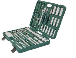 Универсальный набор торцевых головок 1/4"DR 4-13 мм и 1/2"DR 8-32 мм, отверток и угловых ключей 1,5-10 мм, 83 предмета - фото 45300