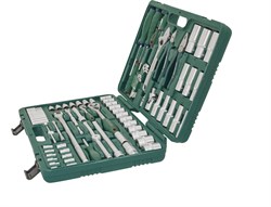 Универсальный набор торцевых головок 1/4"DR 4-13 мм и 1/2"DR 8-32 мм, отверток и угловых ключей 1,5-10 мм, 83 предмета - фото 45301