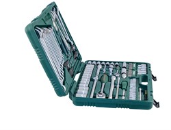 Универсальный набор торцевых головок 1/4"DR 4-10 мм и 1/2"DR 8-32 мм, комбинированных ключей 8-24 мм и отверток, 101 предмет - фото 45354