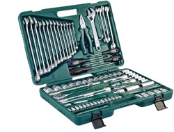 Универсальный набор торцевых головок 1/4"DR 4-10 мм и 1/2"DR 8-32 мм, комбинированных ключей 8-24 мм и отверток, 101 предмет - фото 45359