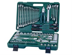 Универсальный набор торцевых головок 1/4"DR 4-10 мм и 1/2"DR 8-32 мм, комбинированных ключей 8-24 мм и отверток, 101 предмет - фото 45363