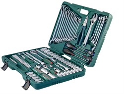 Универсальный набор торцевых головок 1/4"DR 4-10 мм и 1/2"DR 8-32 мм, комбинированных ключей 8-24 мм и отверток, 101 предмет - фото 45368