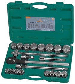 Набор головок торцевых дюймовых 3/4"DR, 7/8"-2", с аксессуарами, 21 предмета - фото 45374